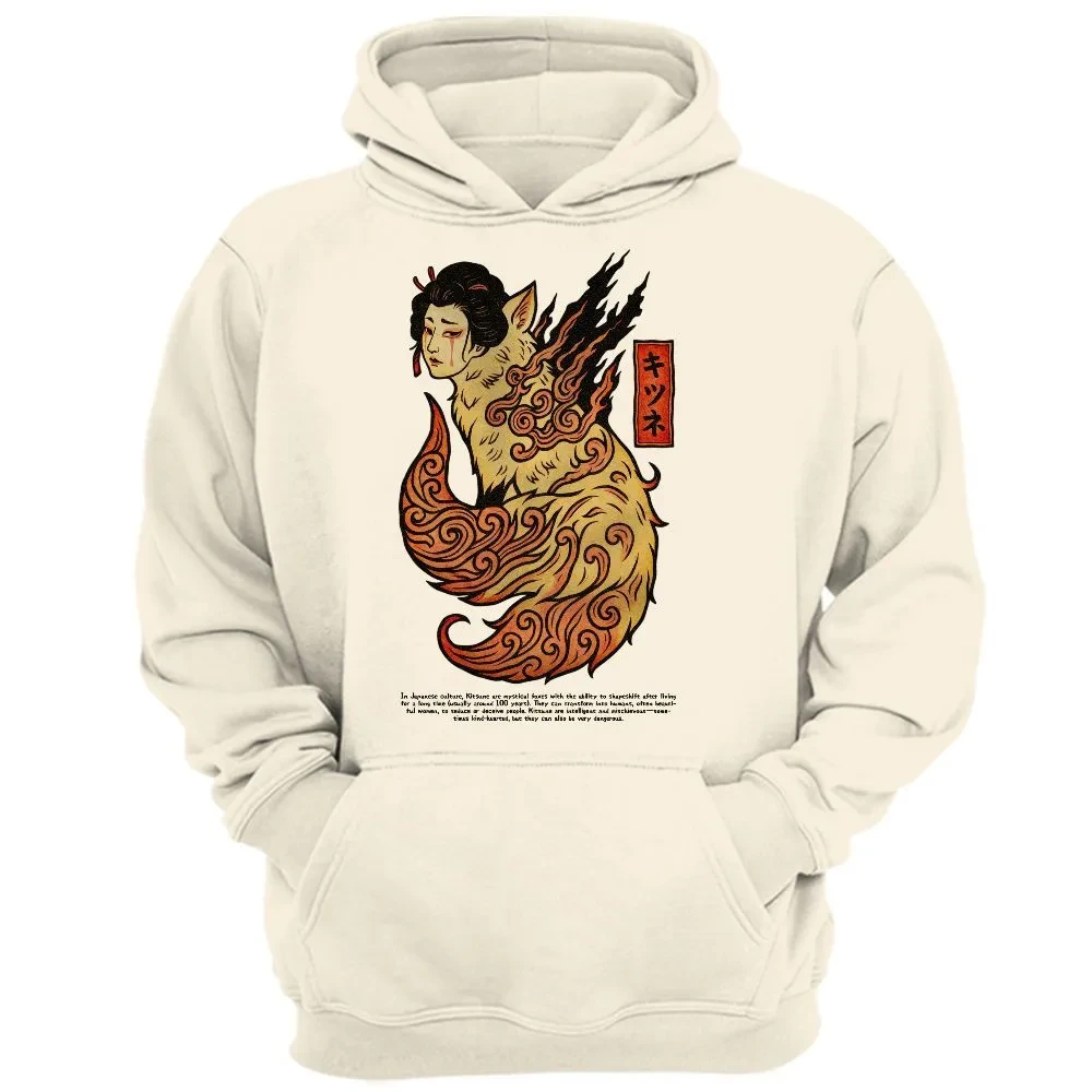 Kitsune Geisha Yokai Ukiyo-e Japanese Hoodie