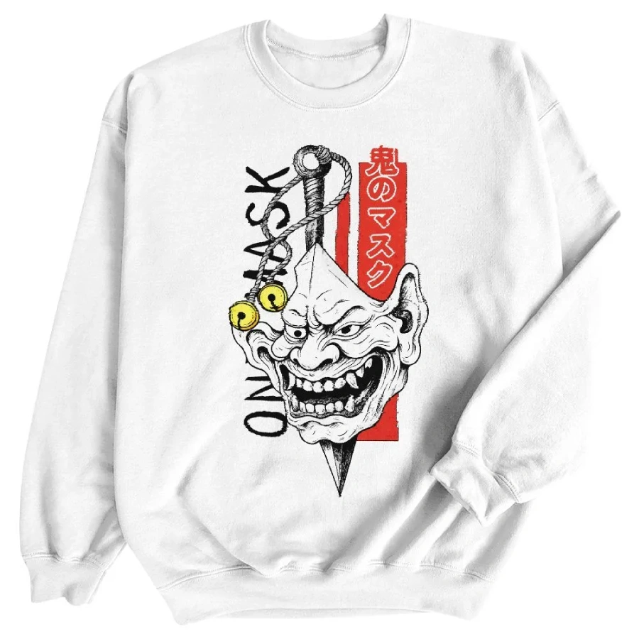 Kunai Oni Mask Yokai Ukiyo-E Japanese Sweatshirt