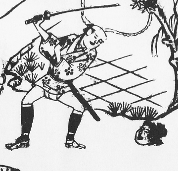 Edo-period print illustrating a rokurokubi tale from the Shokoku Hyaku Monogatari ghost story collection